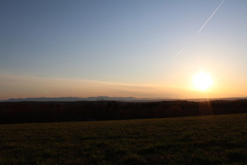 sunset over the field