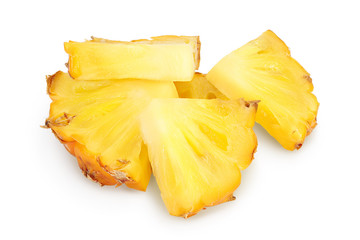 pineapple slice isolated on white background with clipping path and full depth of field