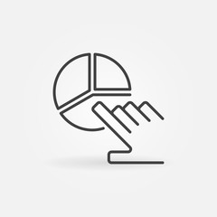 Pie Chart with Hand outline vector concept icon or design element