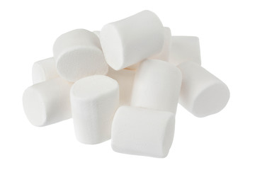 Marshmallow isolated on white background with clipping path and full depth of field