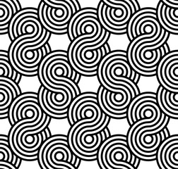 Vector geometric texture. Monochrome repeating pattern with circles.