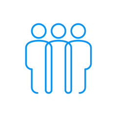 People Connect logo design template. Vector human resources label with people icons. Line creative team illustration background. Together hr concept idea