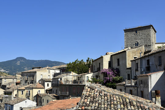 Panoramic view of Altomonte, a rural village in the mountains of the Calabria region.
