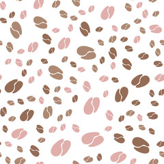 Coffee beans. Abstract seamless pattern in vintage style. Artistic wallpaper abstract background. Modern graphic element