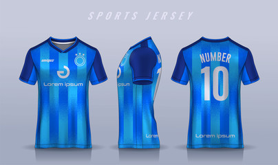 t-shirt sport design template, Soccer jersey mockup for football club. uniform front and back view. © Nattanopdesign