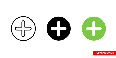 Additional icon of 3 types color, black and white, outline. Isolated vector sign symbol.