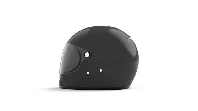 Blank black motorcycle helmet mockup, looped rotation