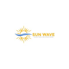 Sun logo and icon vector,Sun wave logo design template