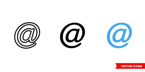 At internet symbol icon of 3 types color, black and white, outline. Isolated vector sign symbol.