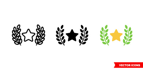 Awards icon of 3 types color, black and white, outline. Isolated vector sign symbol.
