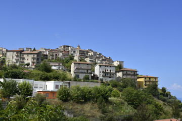 Fototapeta na wymiar Panoramic view of Grisolia, a rural village in the mountains of the Calabria region.