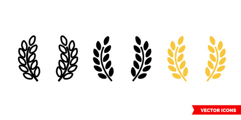 Awards icon of 3 types color, black and white, outline. Isolated vector sign symbol.