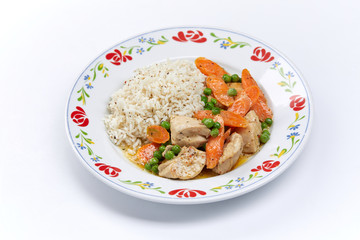 rice with meat and vegetables