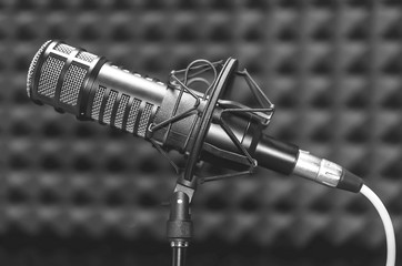 Background with a professional microphone