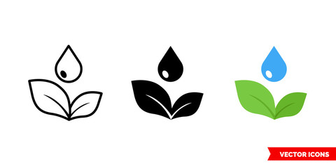 Bio symbol icon of 3 types color, black and white, outline. Isolated vector sign symbol.