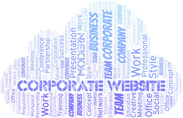 Obraz premium Corporate Website vector word cloud, made with text only.