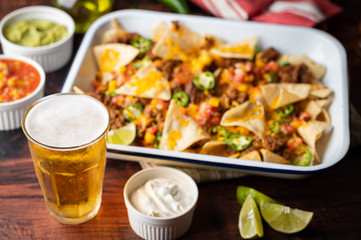 nachos with beer, party food