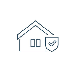 House under protection. Shield symbol. Protection and defense. Home security shield vector illustration