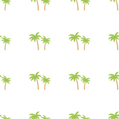 Seamless palm tree green pattern texture. Palm tree print vector illustration background.