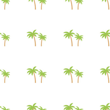 Seamless palm tree green pattern texture. Palm tree print vector illustration background.