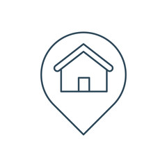 Home Icon Pin. Find your location. Navigate, gps. Vector illustration isolated