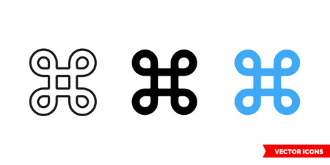 CMD icon of 3 types color, black and white, outline. Isolated vector sign symbol.