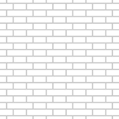 Brickwork texture seamless pattern. Simple appearance of Flemish brick bond. Traditional masonry design. Seamless monochrome vector illustration.
