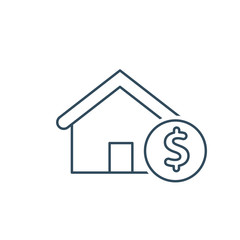 Home, house buying or real estate investment flat vector sign. House Rent vector icon. House symbol and dollar sign