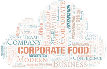 Obraz premium Corporate Food vector word cloud, made with text only.