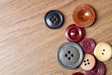 Background and texture of multicolored antique buttons