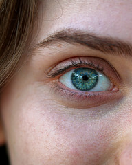 close up of female eye