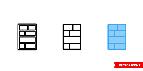 Comics icon of 3 types color, black and white, outline. Isolated vector sign symbol.