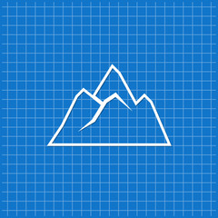 Blue banner with mountains icon