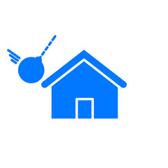 Demolition House By A Big Pendulum Vector Illustration