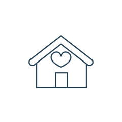 House with heart icon, vector sign. Favorite home rating symbol, logo illustration.