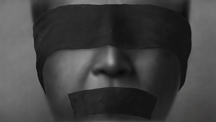 Free speech and freedom of expression concept surreal artwork, conceptual painting  © Jorm Sangsorn