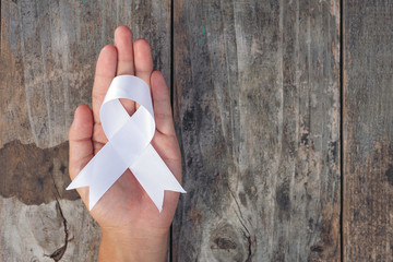 White ribbon symbol of peace International day of non violence.