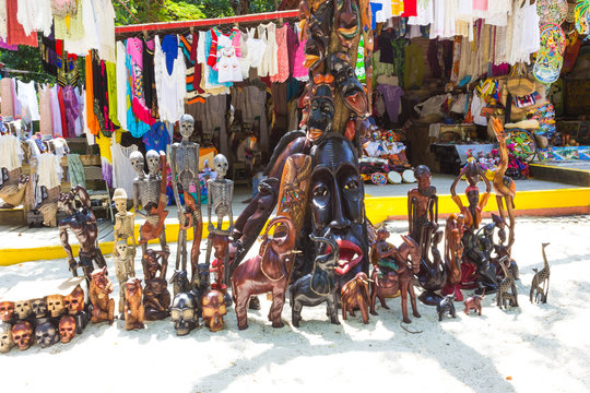 LABADEE, HAITI - MAY 01, 2018: Handcrafted Haitian Souvenirs
