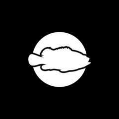 Fish icon isolated on dark background