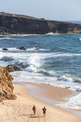 Malhao Beach during the summer days, at Costa Vicentina