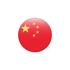 Vector - China Flag Glossy Button