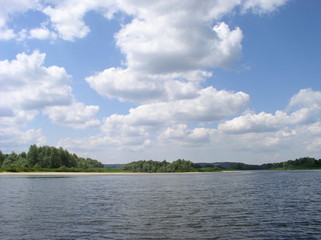 river and clouds