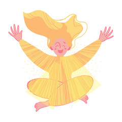 Vector illustration depicting emotions of happiness and sunshine.