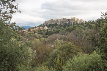 Fototapeta na wymiar View of the Acropolis of Athens, Greece