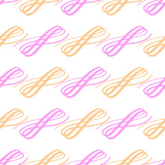 Modern calligraphic brush seamless, great design for any purposes. Isolated vector sign symbol. Hand paint design element. Handwritten brush lettering. Vector seamless pattern. Ink splatter.