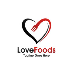 Love Food Logo Design Vector Template Illustration