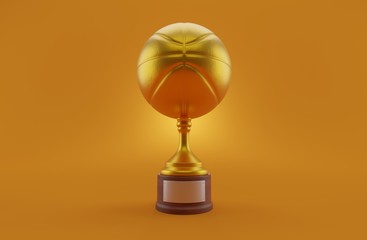 Basketball golden trophy