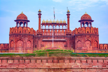 Red Fort is a historic fort UNESCO world Heritage Site at Delhi.