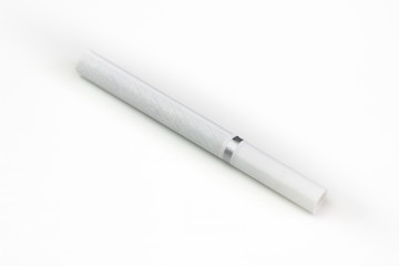 White cigarette on a white background. A cigarette for smoking on a white background. Dependence.