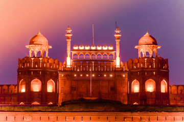 Red Fort is a historic fort UNESCO world Heritage Site at Delhi.